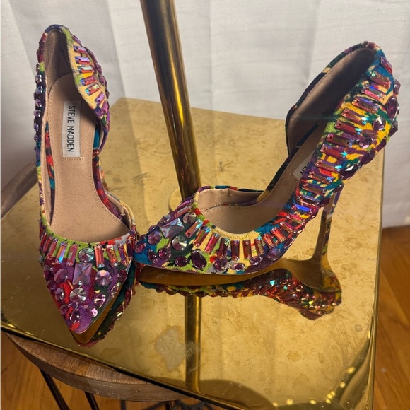 Steve Madden Purple and Blue Embellished Heels size 6 - Picture 4 of 9